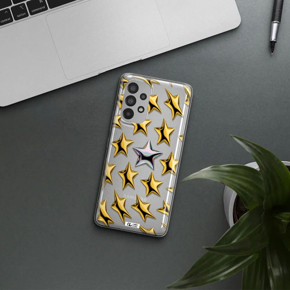 a group of gold stars Samsung A53 Clear TPU Case