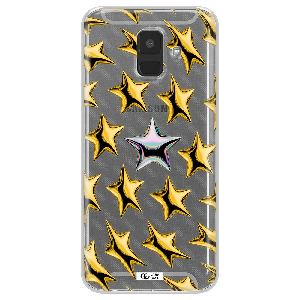 a group of gold stars Samsung A6 Clear TPU Case