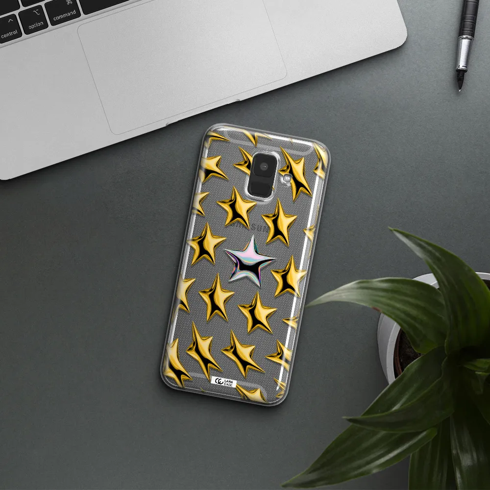 a group of gold stars Samsung A6 Clear TPU Case