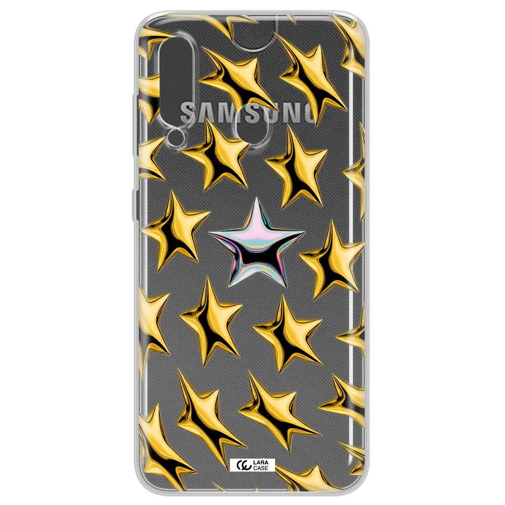 a group of gold stars Samsung A60 Clear TPU Case