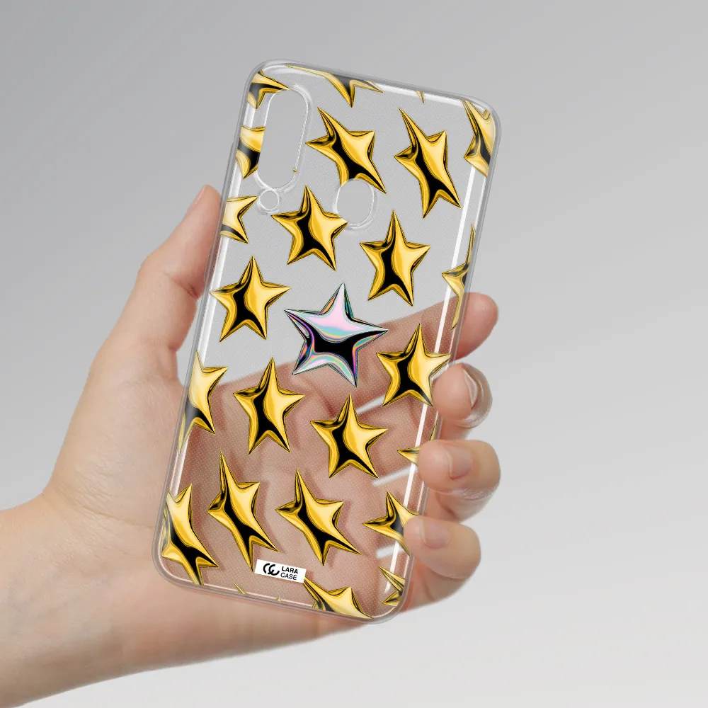 a group of gold stars Samsung A60 Clear TPU Case