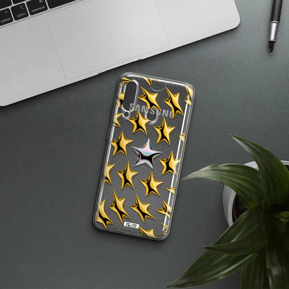 a group of gold stars Samsung A60 Clear TPU Case
