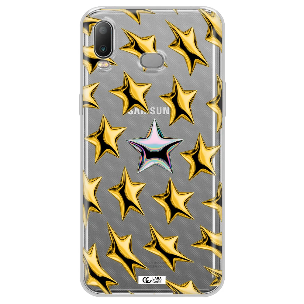a group of gold stars Samsung A6S Clear TPU Case