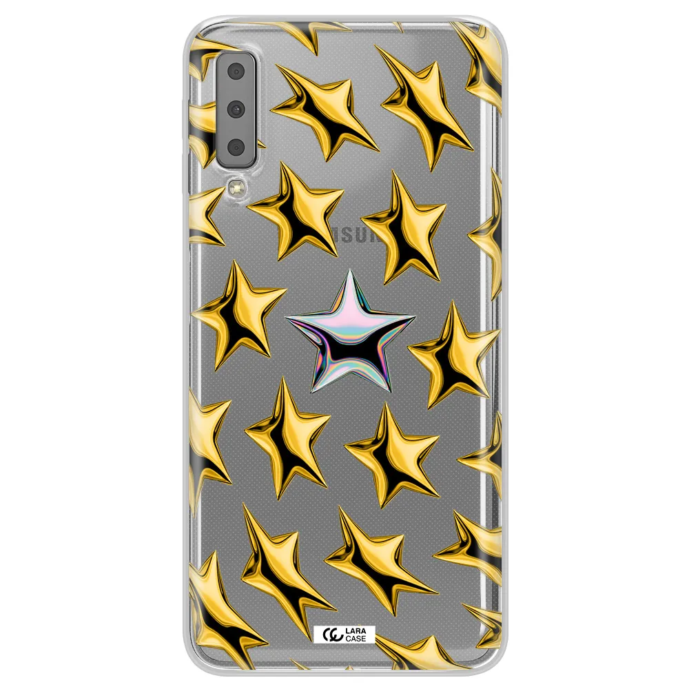 a group of gold stars Samsung A7 2018 Clear TPU Case