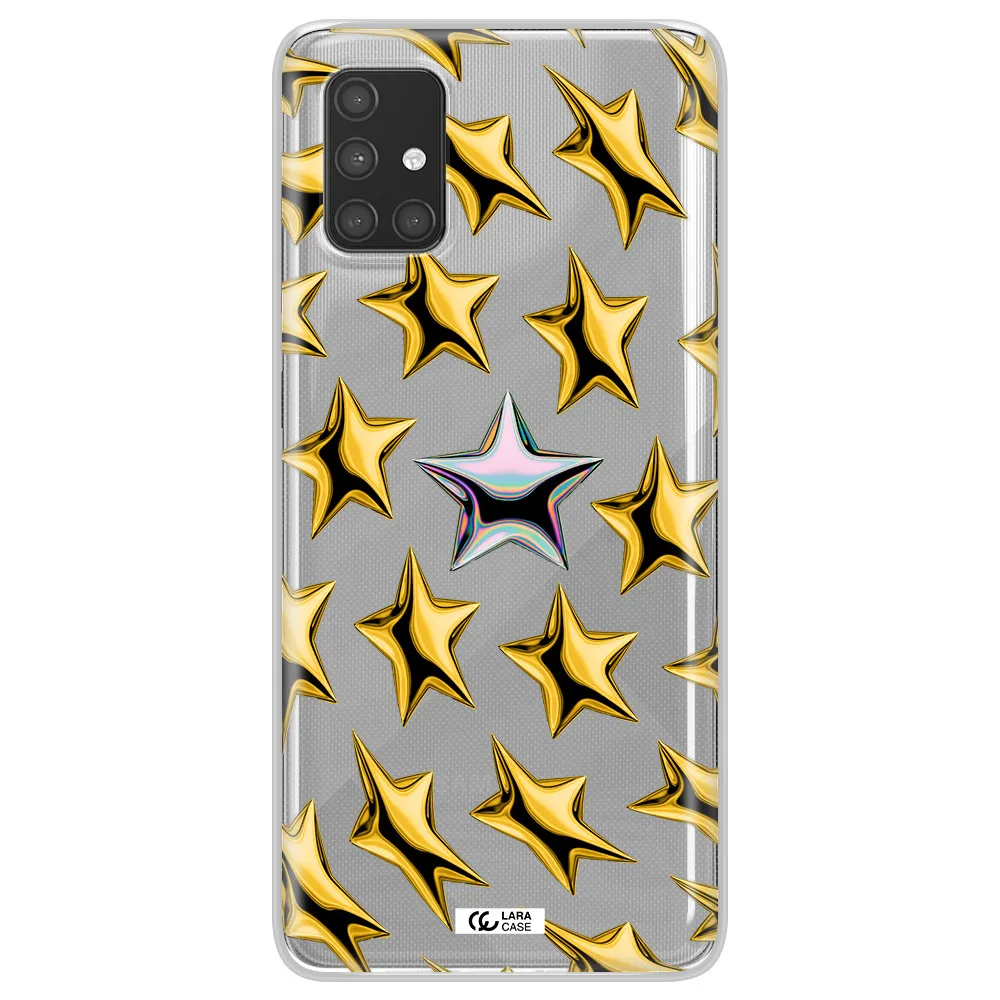 a group of gold stars Samsung A71 Clear TPU Case