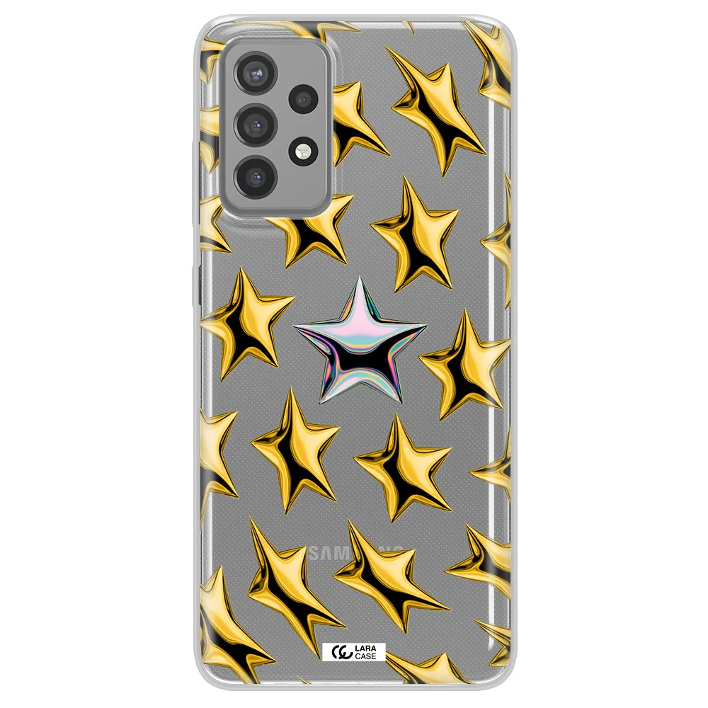 a group of gold stars Samsung A72 Clear TPU Case