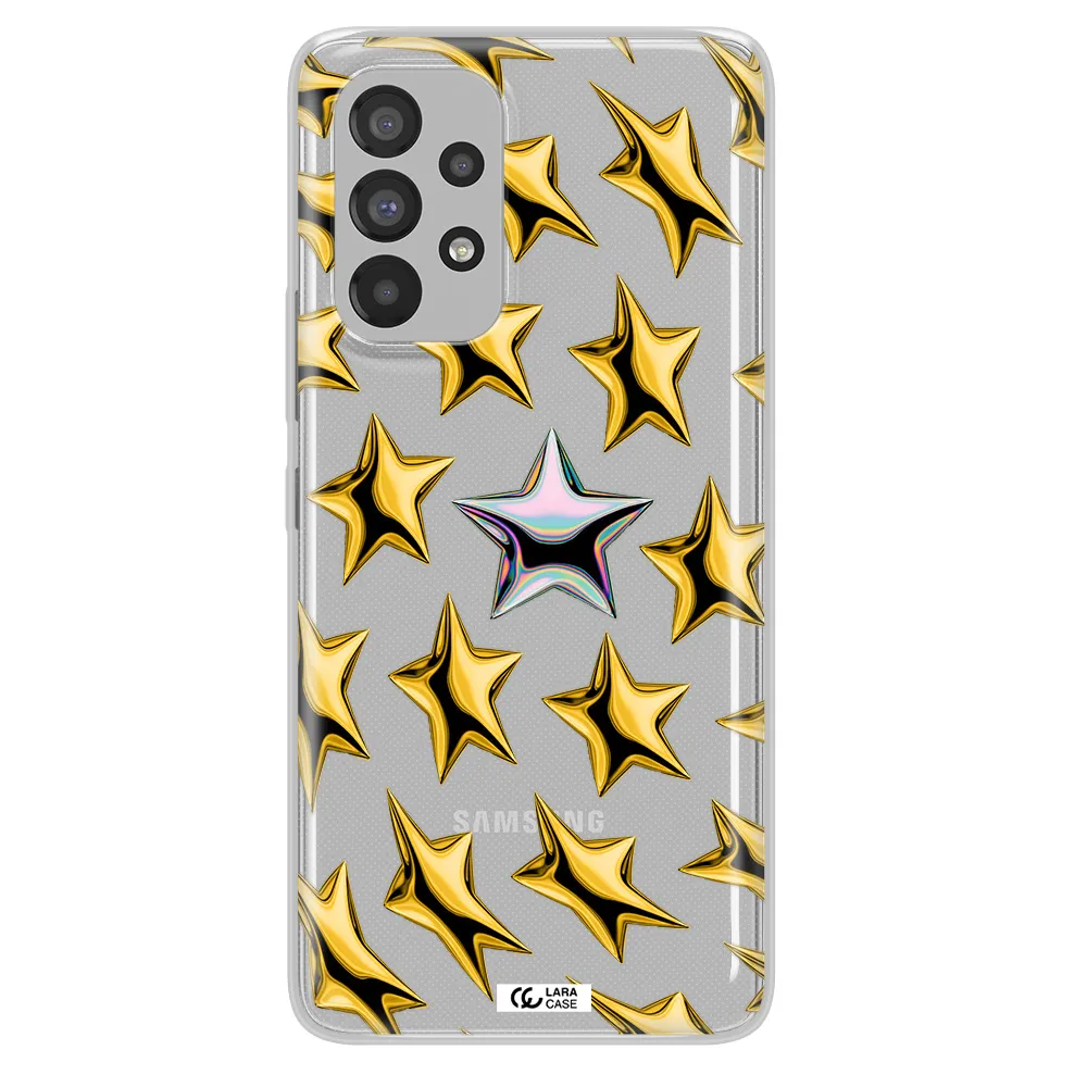 a group of gold stars Samsung A73 Clear TPU Case