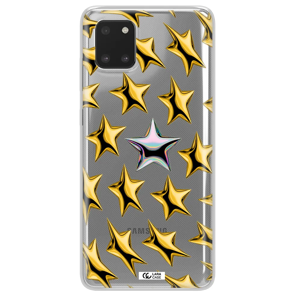 a group of gold stars Samsung A81 Clear TPU Case