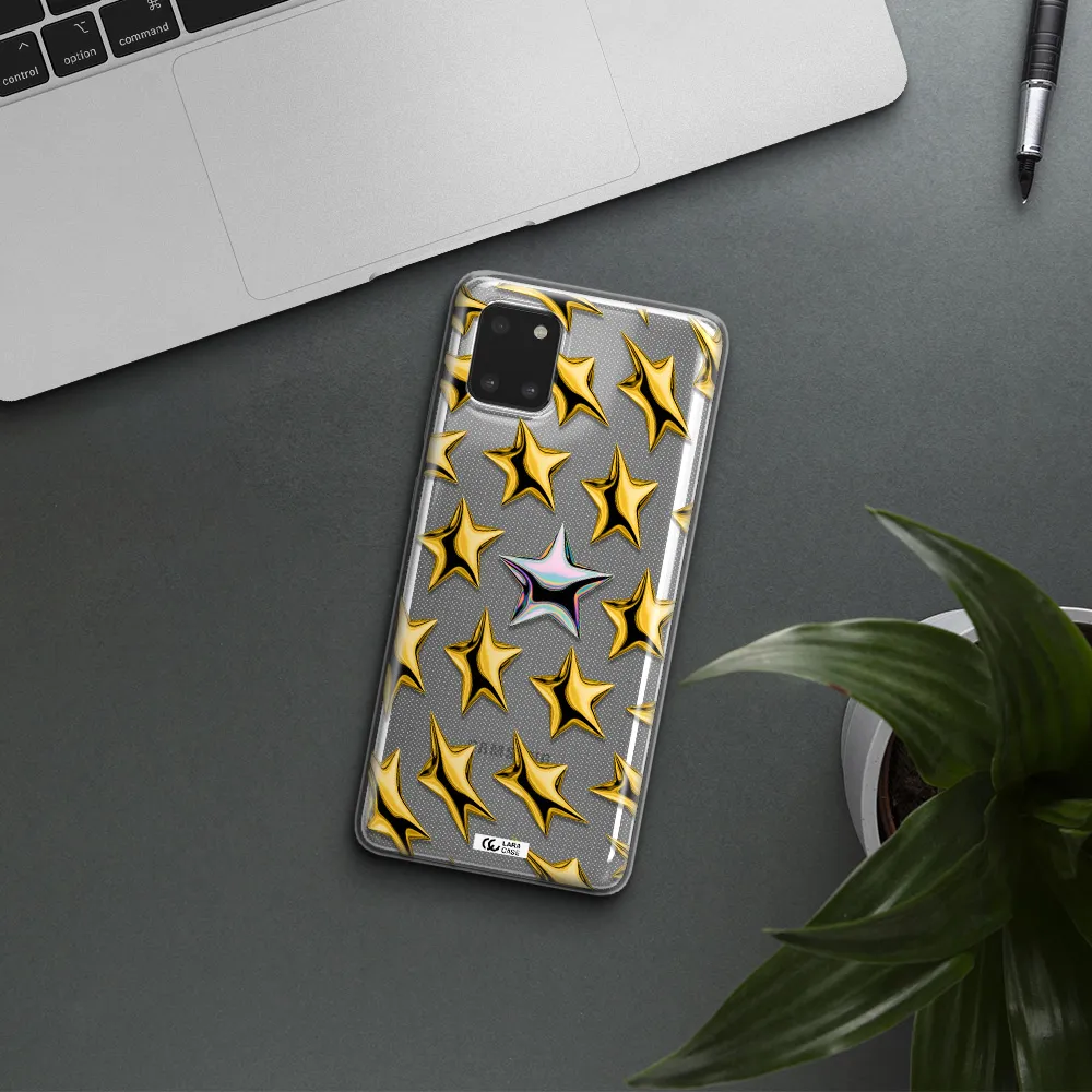 a group of gold stars Samsung A81 Clear TPU Case