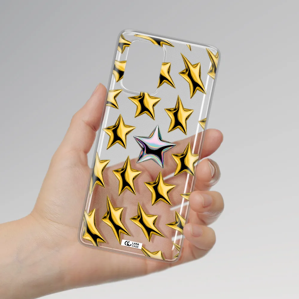 a group of gold stars Samsung A91 Clear TPU Case