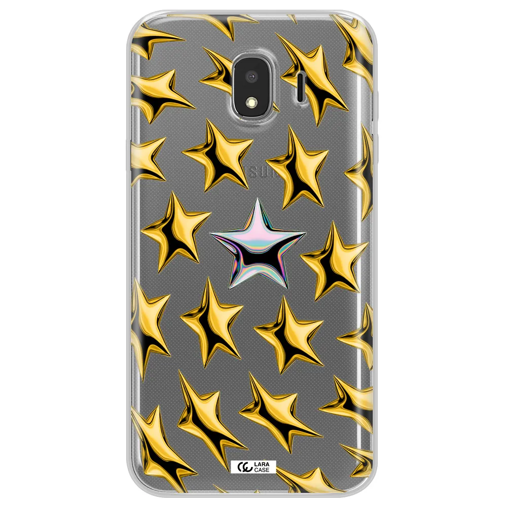 a group of gold stars Samsung J4 Clear TPU Case