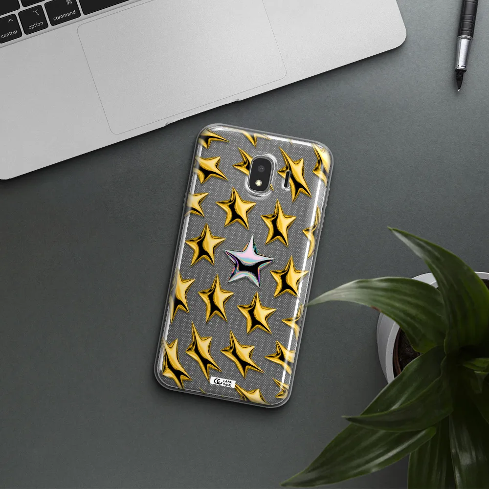 a group of gold stars Samsung J4 Clear TPU Case