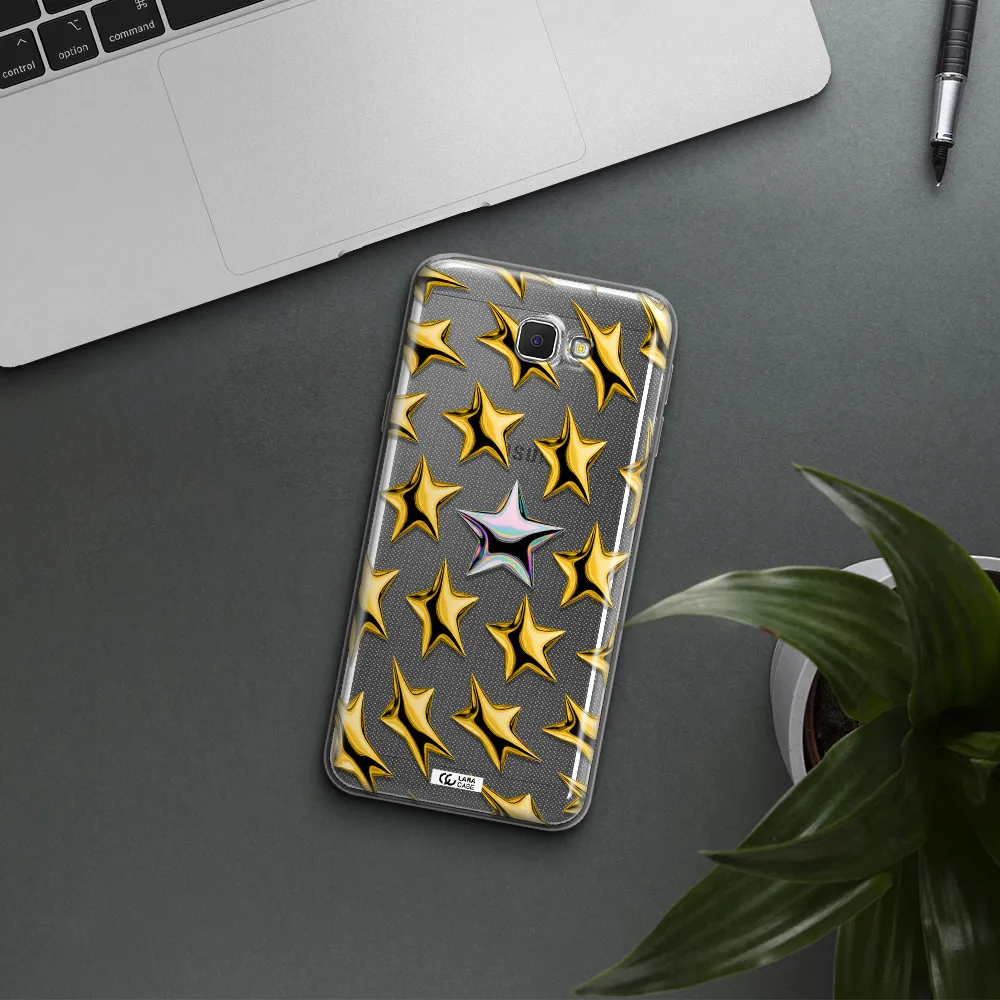 a group of gold stars Samsung J5 Prime Clear TPU Case
