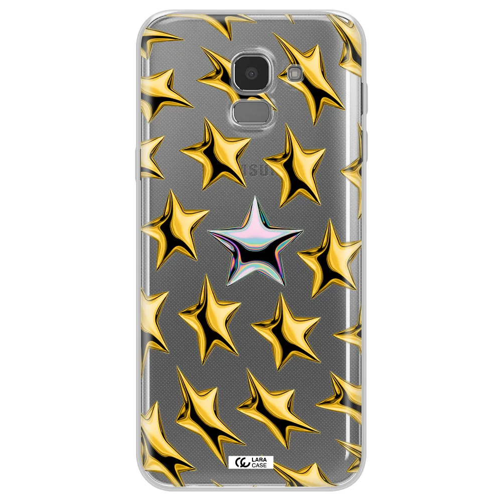 a group of gold stars Samsung J6 Clear TPU Case