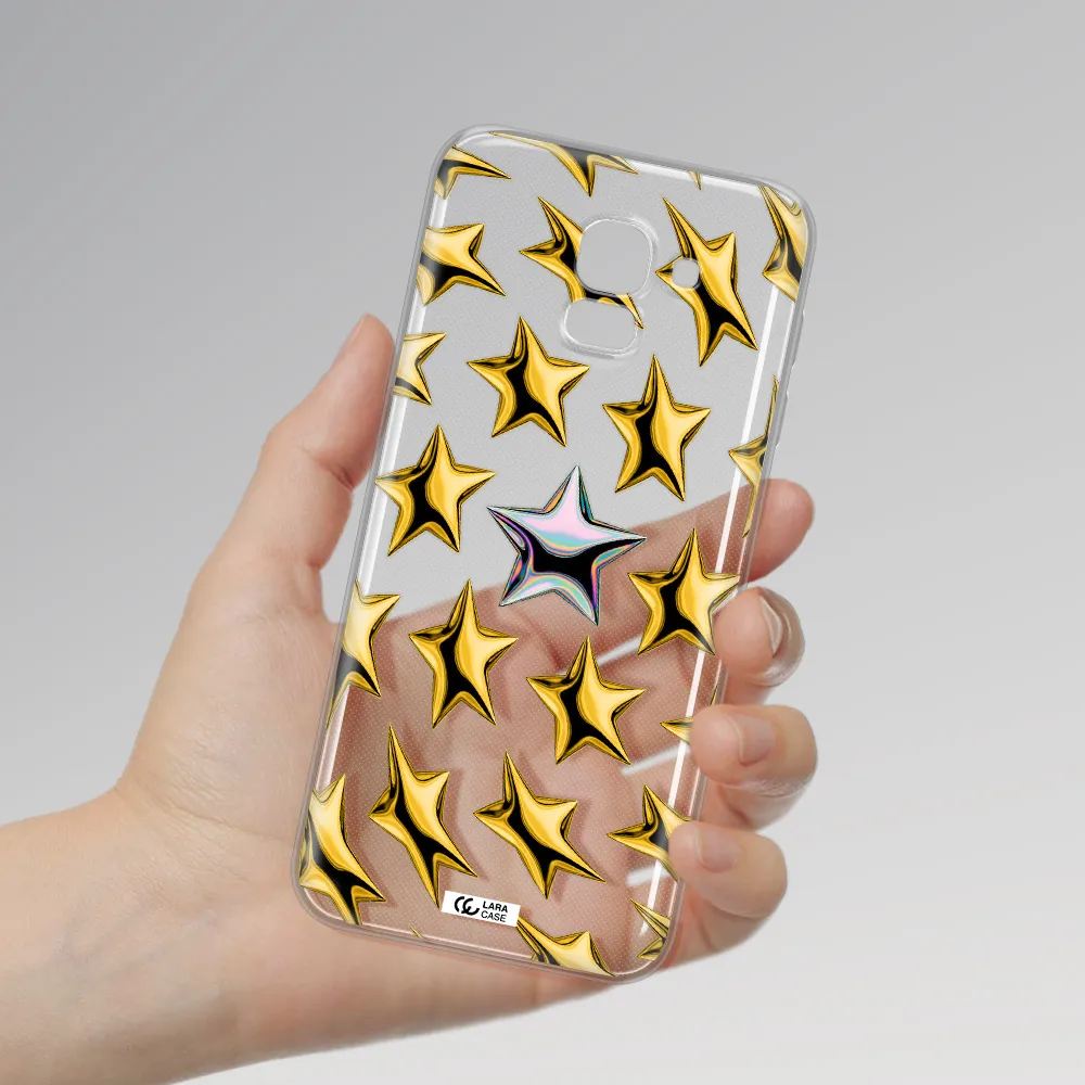 a group of gold stars Samsung J6 Clear TPU Case