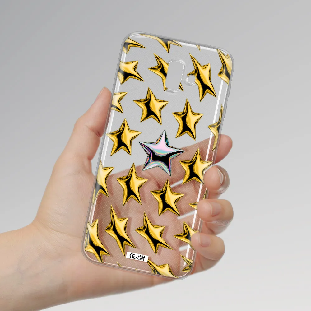 a group of gold stars Samsung J6 Plus Clear TPU Case