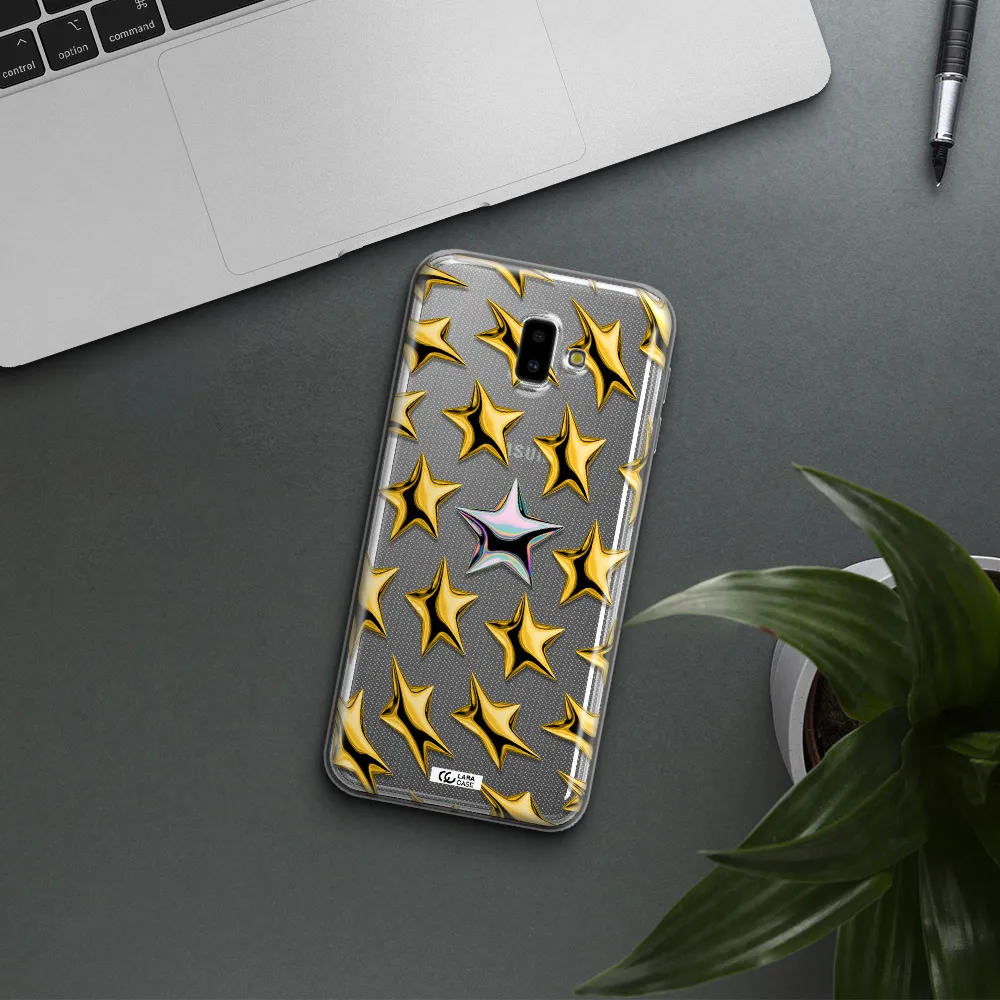 a group of gold stars Samsung J6 Plus Clear TPU Case