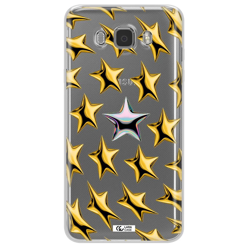 a group of gold stars Samsung J7 2016 Clear TPU Case