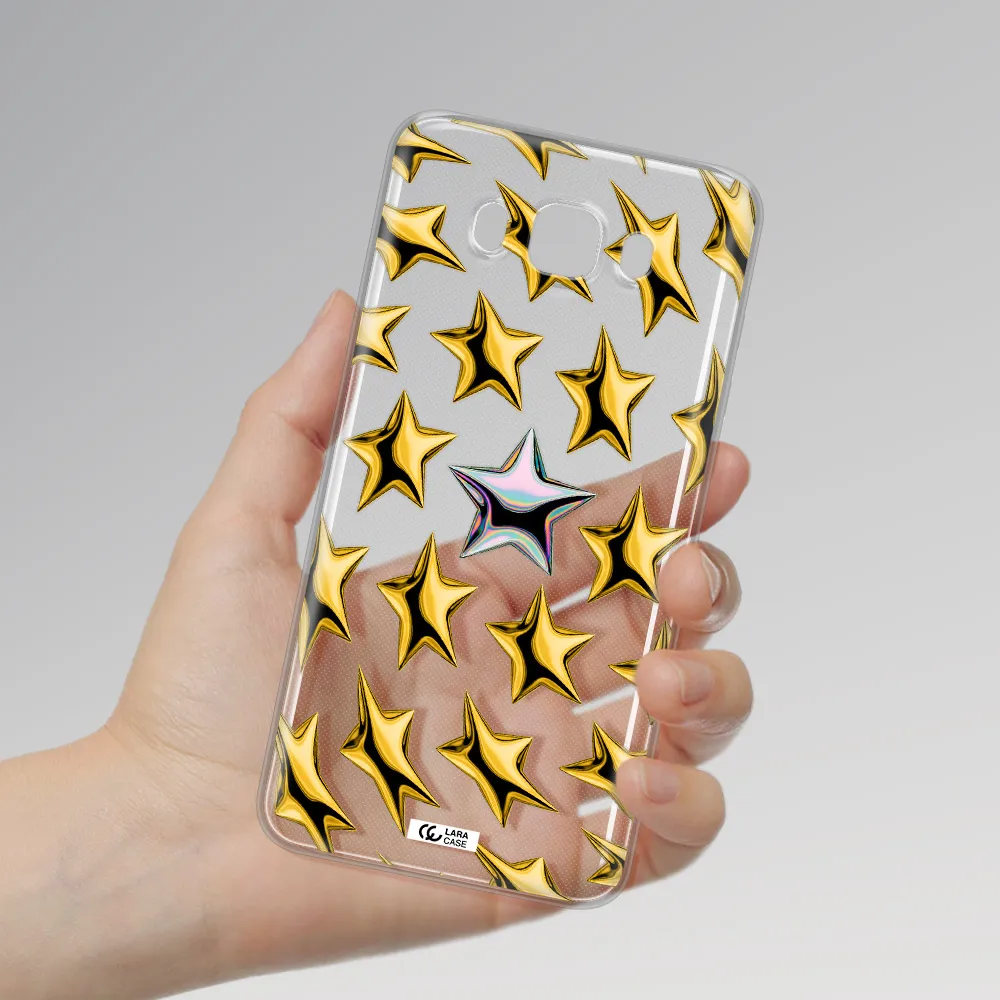 a group of gold stars Samsung J7 2016 Clear TPU Case
