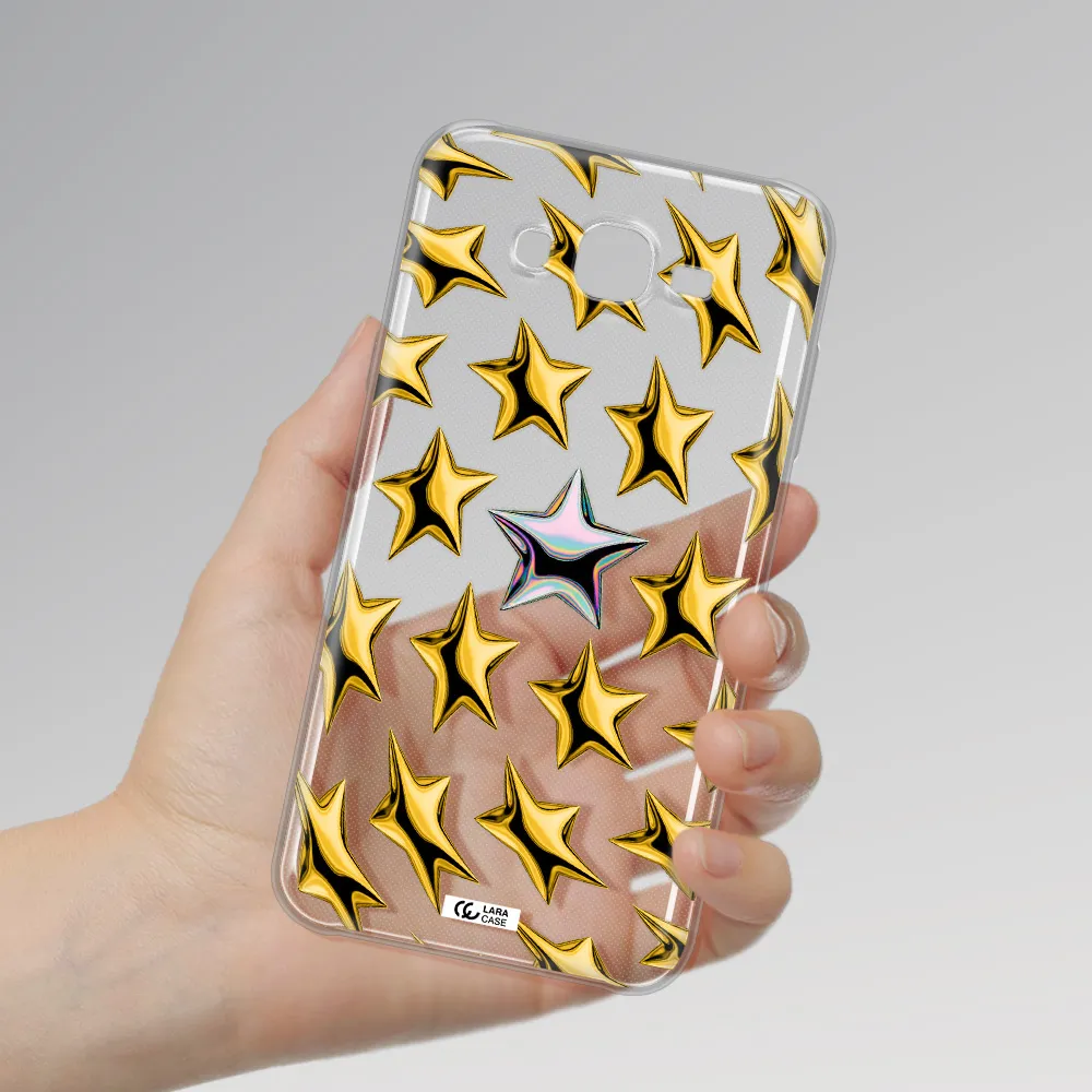 a group of gold stars Samsung J7 Clear TPU Case