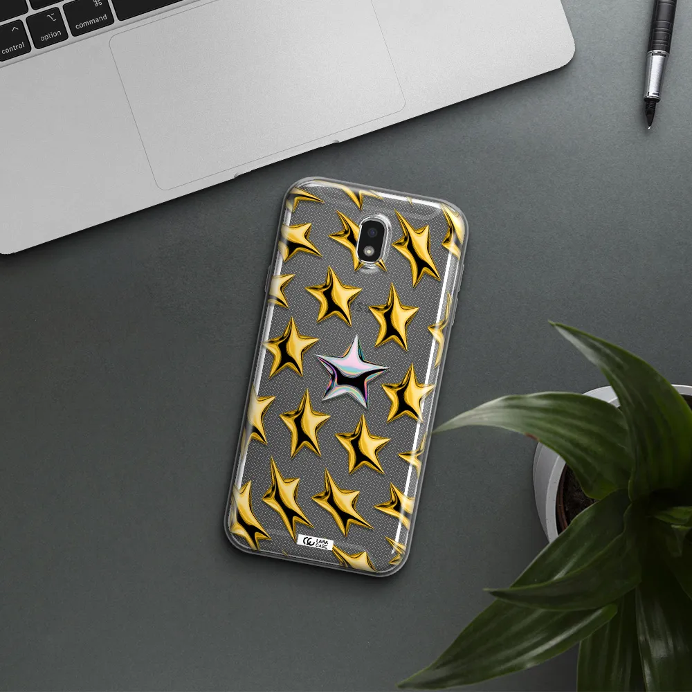 a group of gold stars Samsung J7 Pro Clear TPU Case