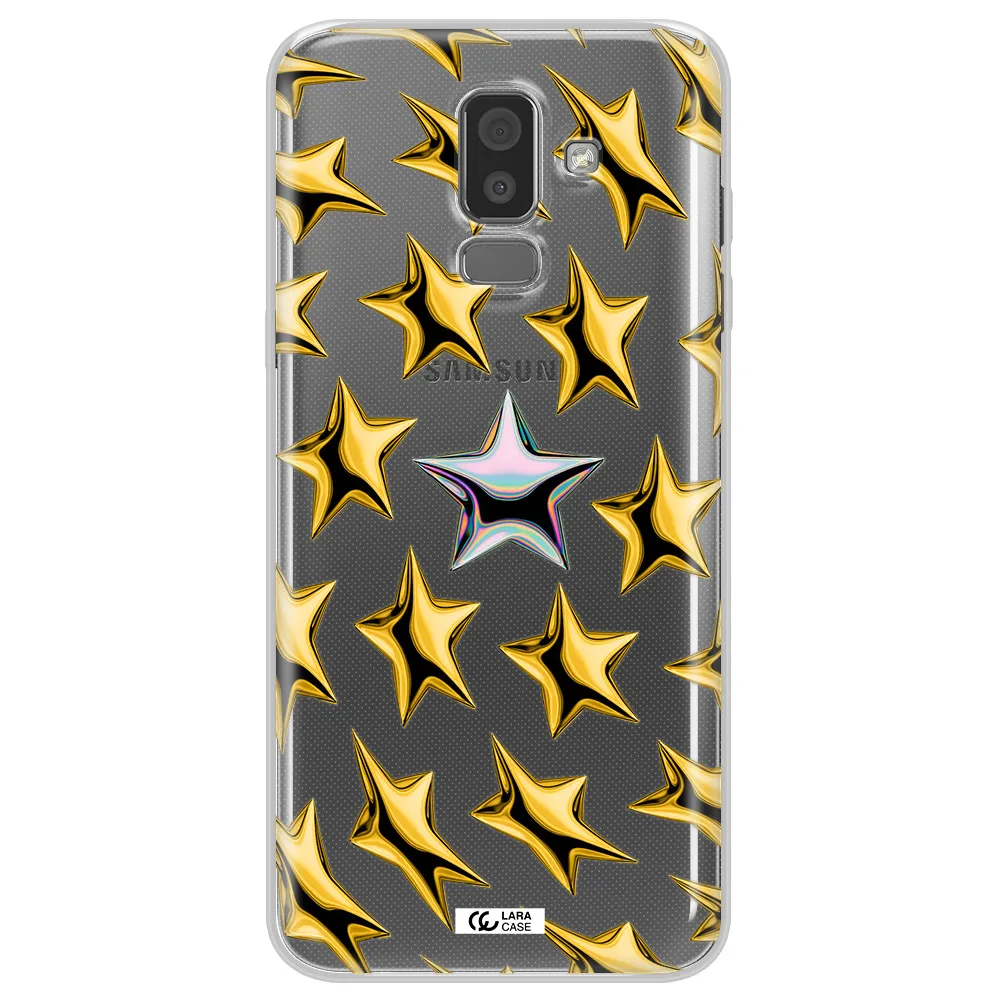 a group of gold stars Samsung J8 Clear TPU Case