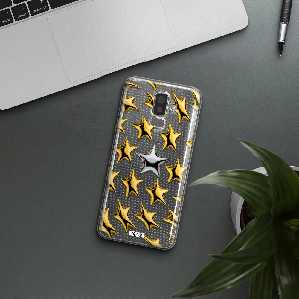 a group of gold stars Samsung J8 Clear TPU Case