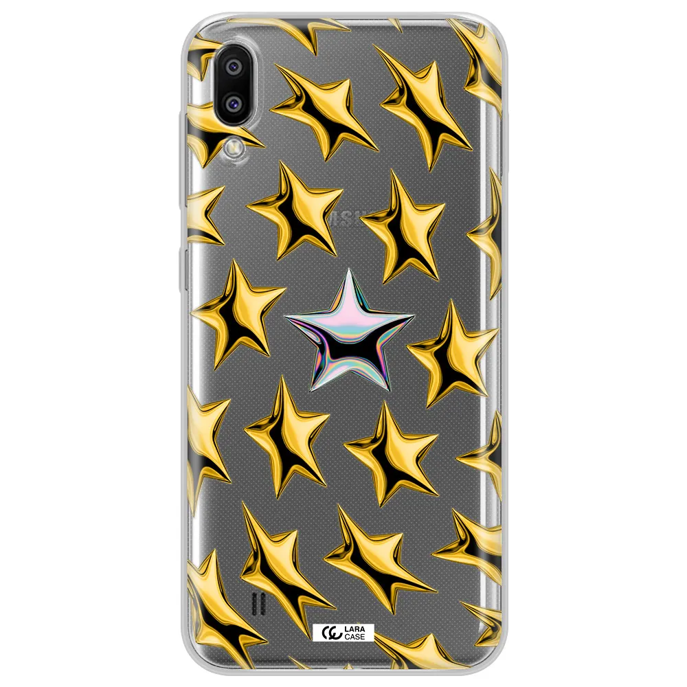 a group of gold stars Samsung M10 Clear TPU Case