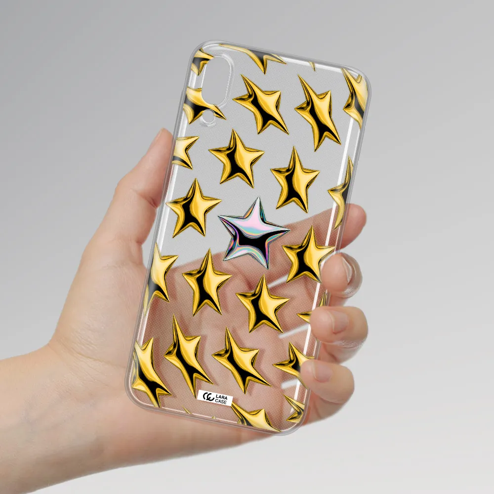 a group of gold stars Samsung M10 Clear TPU Case