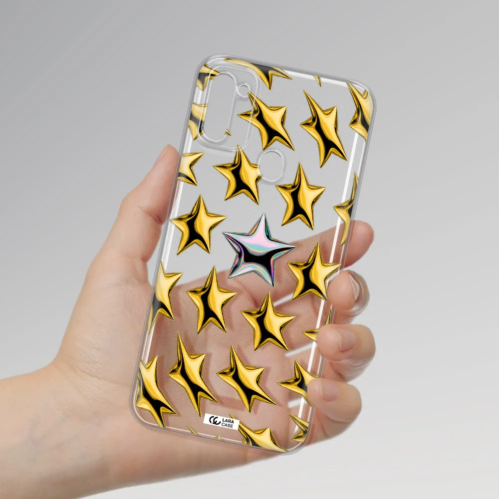 a group of gold stars Samsung M11 Clear TPU Case
