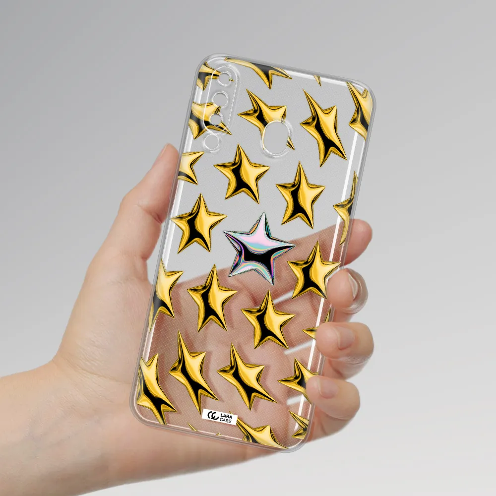 a group of gold stars Samsung M30 Clear TPU Case