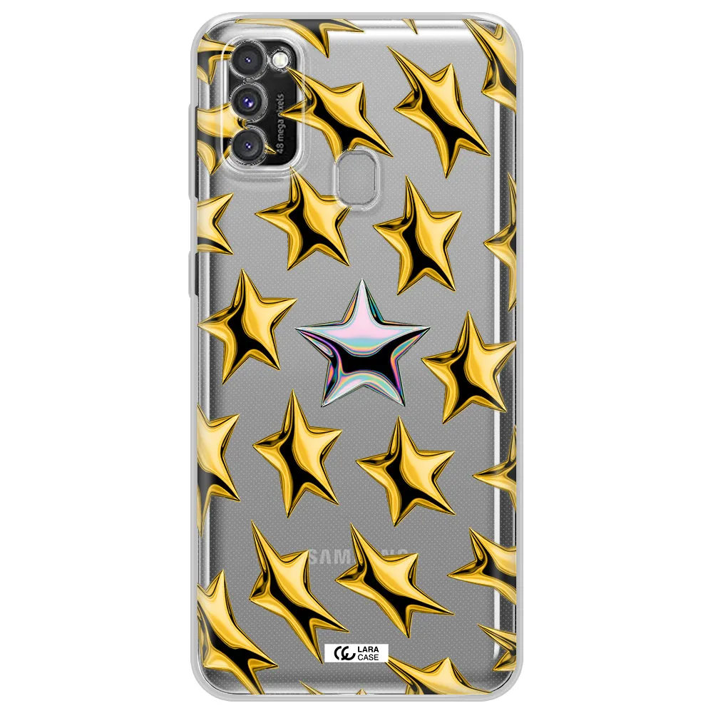 a group of gold stars Samsung M30S Clear TPU Case