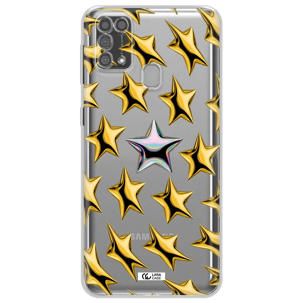 a group of gold stars Samsung M31 Clear TPU Case