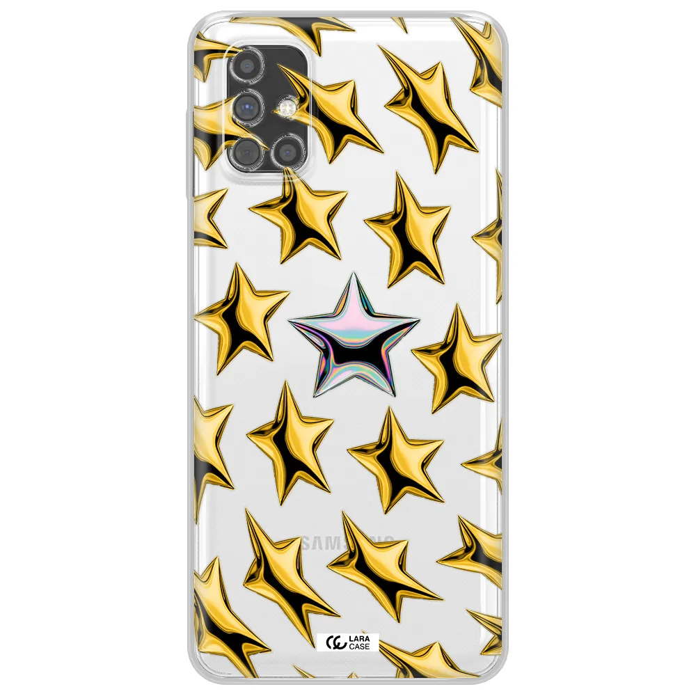 a group of gold stars Samsung M31S Clear TPU Case