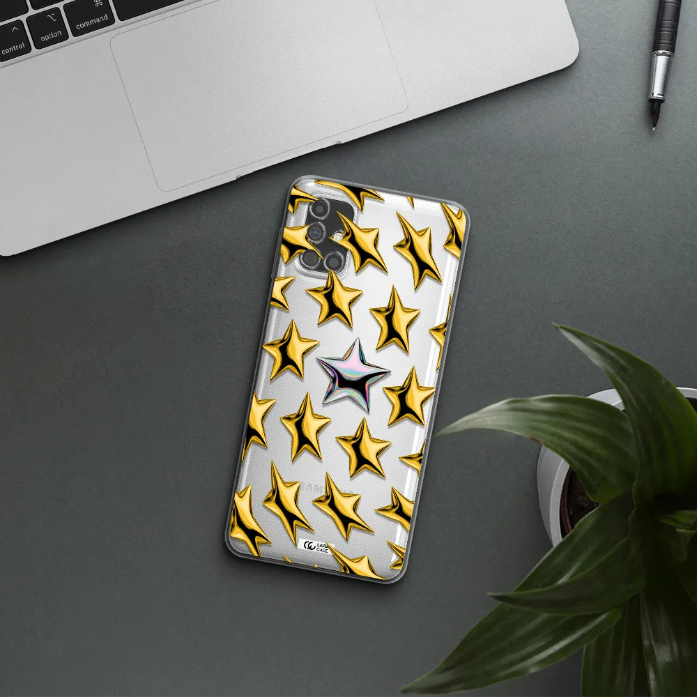 a group of gold stars Samsung M31S Clear TPU Case