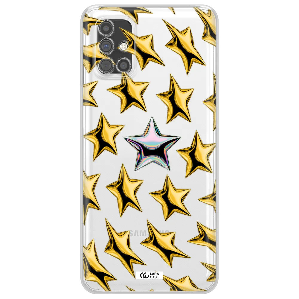 a group of gold stars Samsung M51 Clear TPU Case