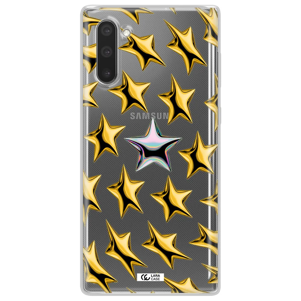 a group of gold stars Samsung Note 10 Clear TPU Case