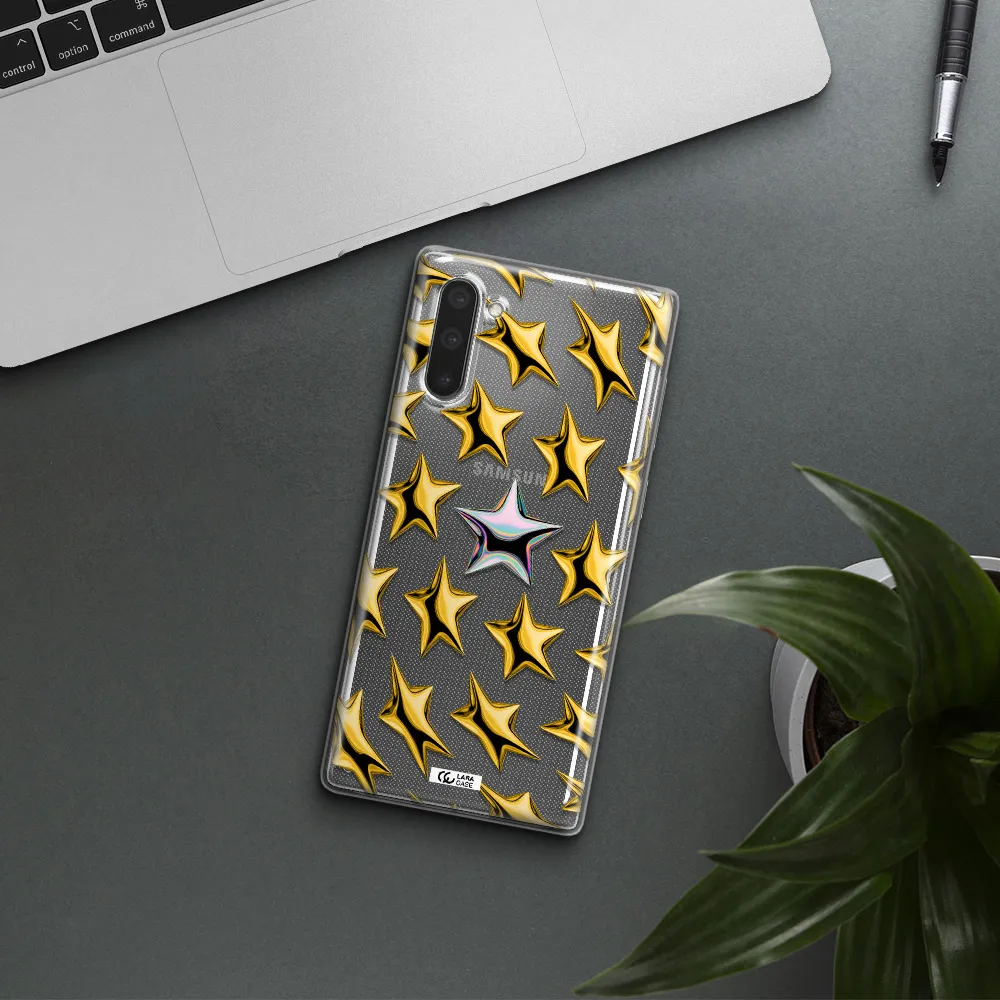 a group of gold stars Samsung Note 10 Clear TPU Case
