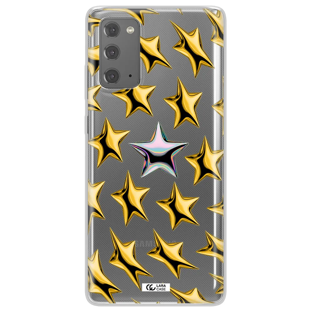 a group of gold stars Samsung Note 20 Clear TPU Case