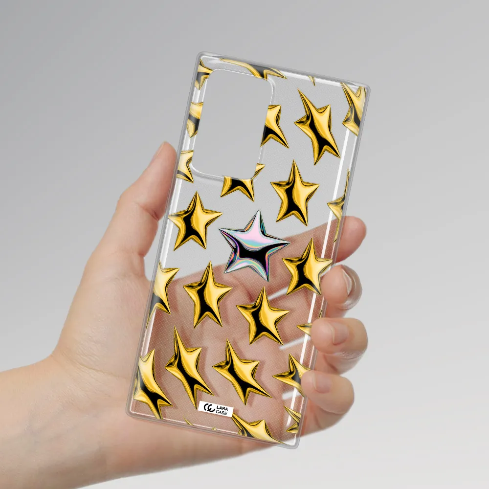 a group of gold stars Samsung Note 20 Ultra Clear TPU Case