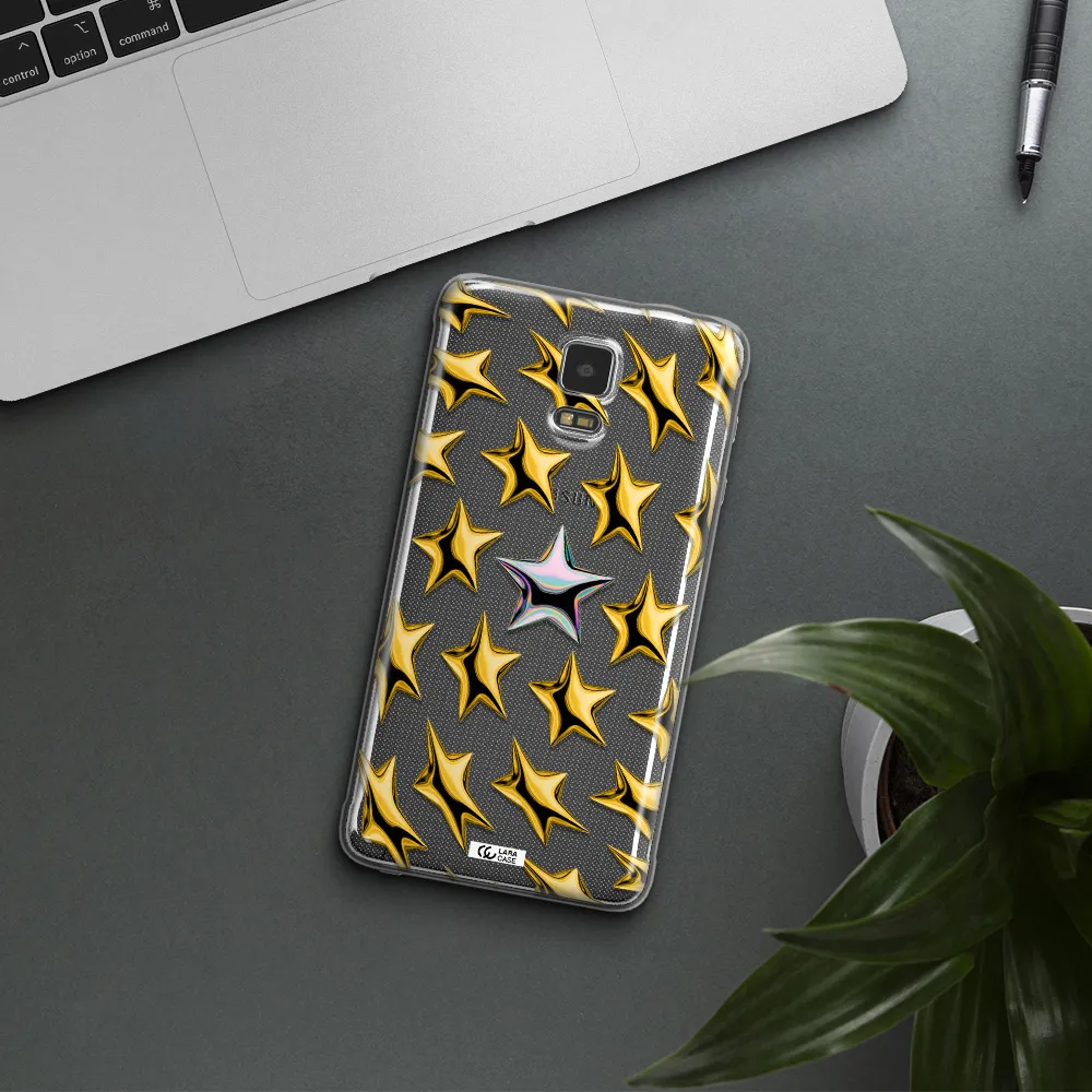 a group of gold stars Samsung Note 4 Clear TPU Case