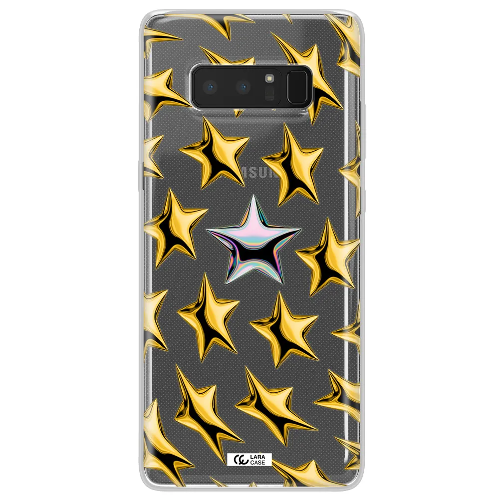 a group of gold stars Samsung Note 8 Clear TPU Case