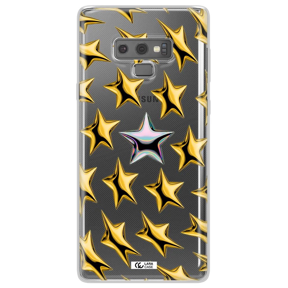 a group of gold stars Samsung Note 9 Clear TPU Case