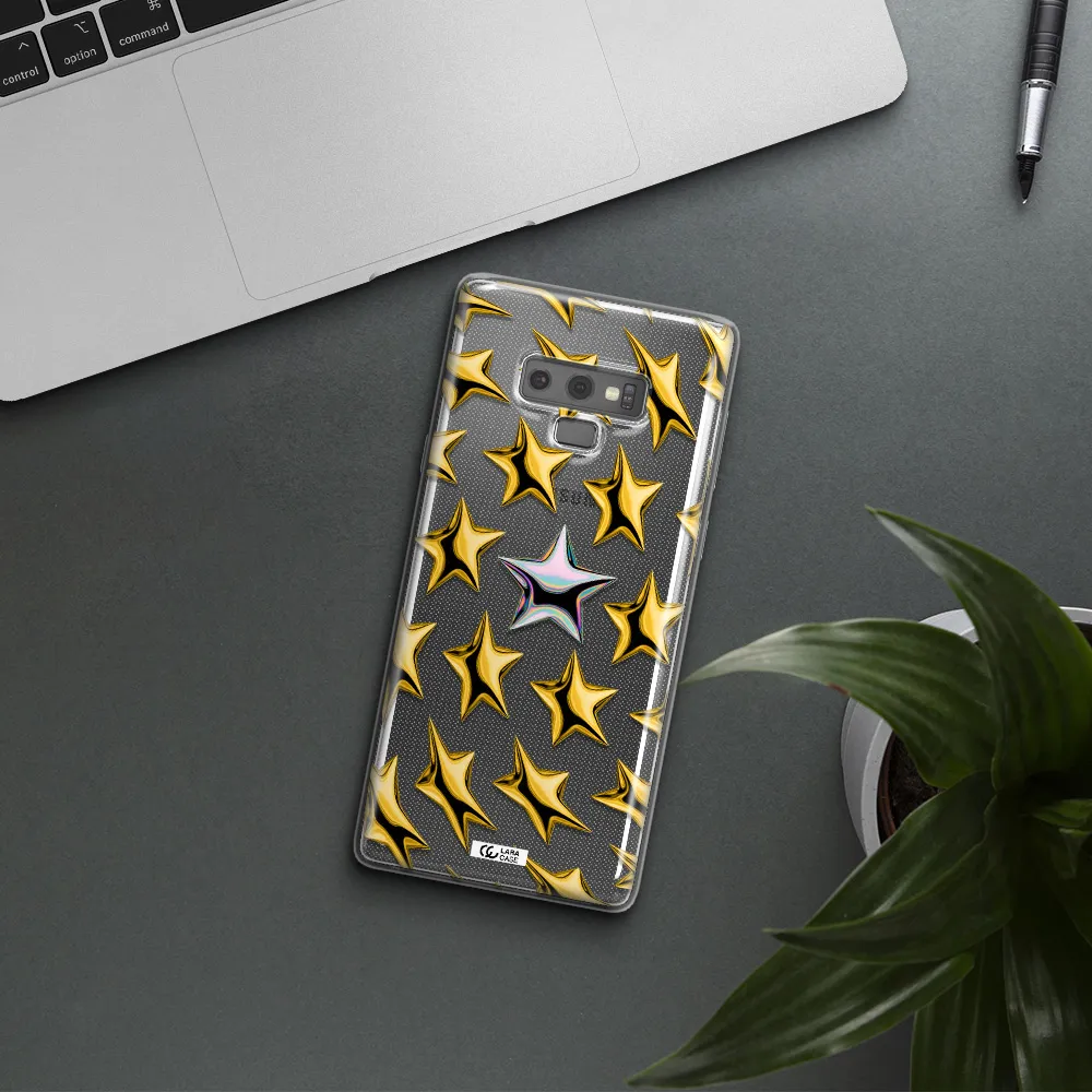 a group of gold stars Samsung Note 9 Clear TPU Case