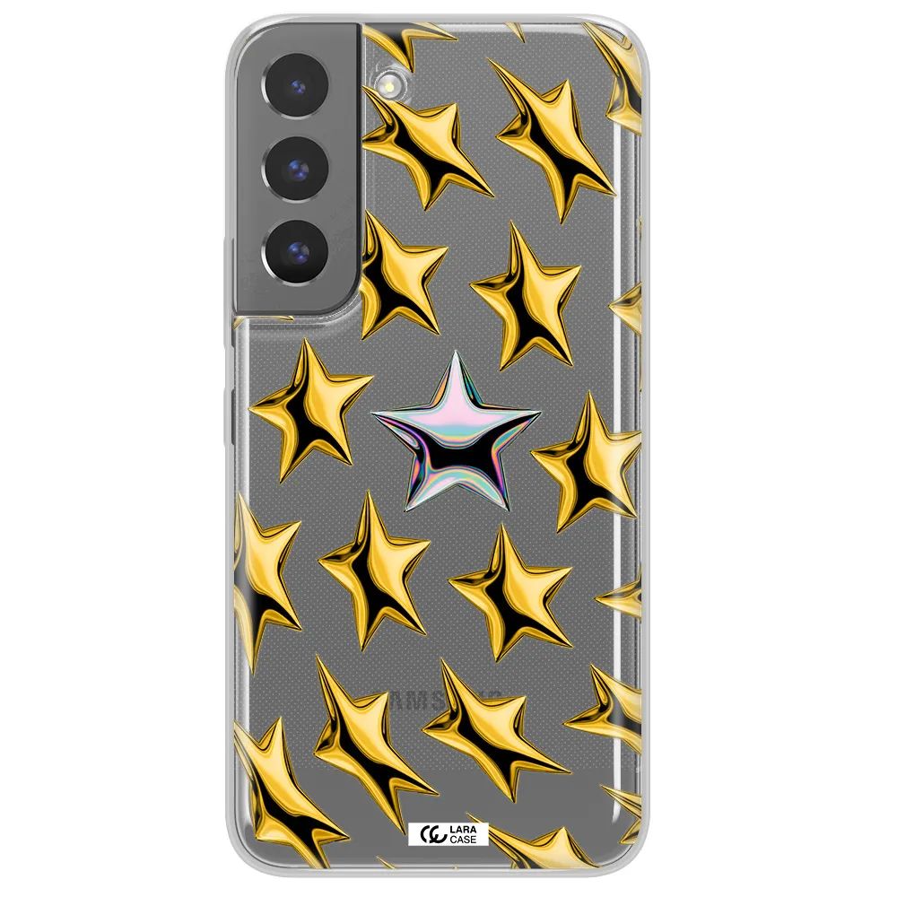 a group of gold stars Samsung S 22 Clear TPU Case