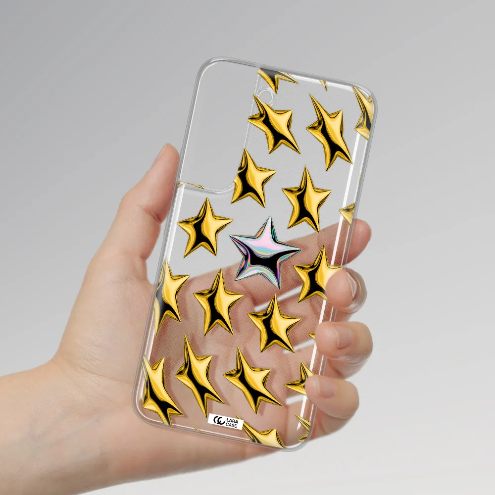 a group of gold stars Samsung S 22 Clear TPU Case