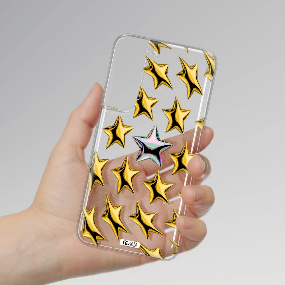 a group of gold stars Samsung S 22 Plus Clear TPU Case