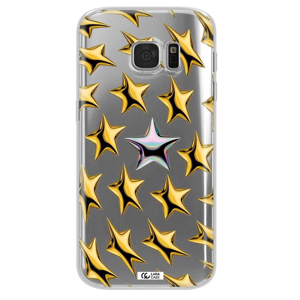 a group of gold stars Samsung S 7 Clear TPU Case