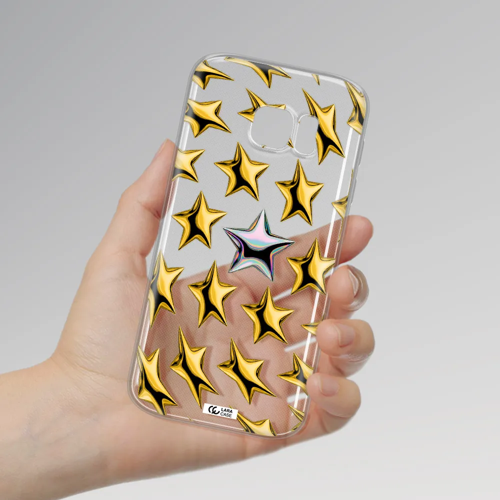 a group of gold stars Samsung S 7 Clear TPU Case