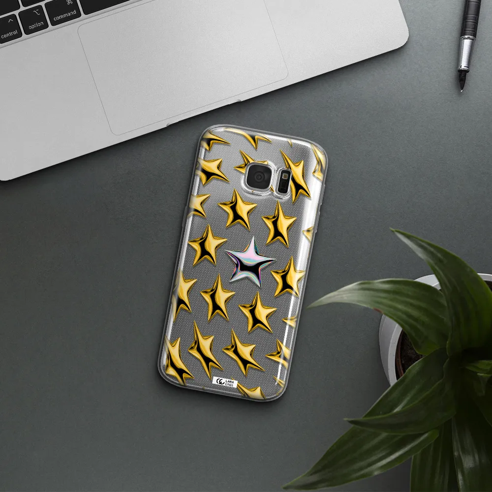 a group of gold stars Samsung S 7 Clear TPU Case